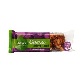 АЗБУКА ЗДОРОВЬЯ батончик мюсли орех с брусникой 35г /ригла/