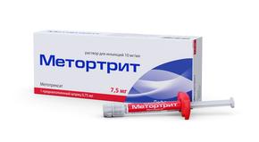 Метортрит р-р д/и 10мг/мл 0,75мл шприц №1 с иглой д/и (Метотрексат)