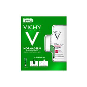 VICHY Нормадерм набор сыворотка для лица пробиотическая 30мл + уход корректирующий 30мл + гель очищающий 50мл + флюид солнцезащитный spf50 +  3мл (ВИШИ)