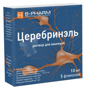 Церебринэль р-р д/и 10мл амп №5  (Пептиды головного мозга свиньи)