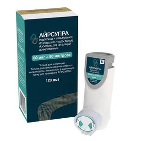 Айрсупра аэрозоль д/инг. дозированный 80мкг + 90мкг/доза 120доз (Будесонид + Сальбутамол)