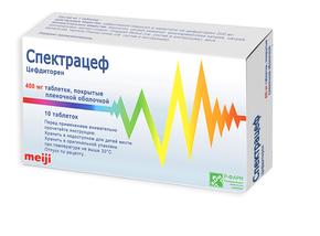 Спектрацеф таб п/об/пл 400мг №10 (Цефдиторен)