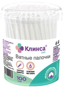 КЛИНСА палочки ватные №100 банка