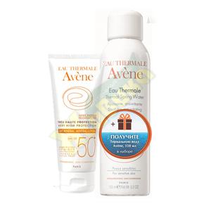 AVENE набор крем солнцезащитный с минеральным экраном spf 50 +  50мл + вода термальная 150мл (АВЕН)