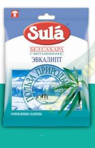 ЗУЛА леденцы без сахара 60г эвкалипт (Sula)