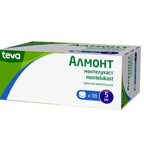 Алмонт таб жевательные 5мг №98 (Монтелукаст)