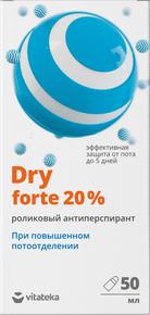 ВИТАТЕКА Драй форте антиперспирант от обильного потоотделения со спиртом 20% 50мл ролик (Vitateka Dry Forte)