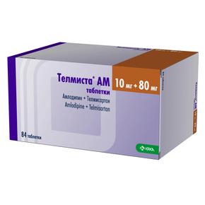 Телмиста ам таб 10мг + 80мг №84 (Амлодипин + Телмисартан)