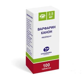 Варфарин канон таб 2,5мг №100 банка (Варфарин)