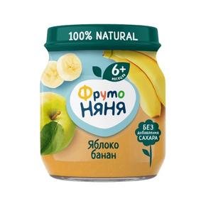 ФРУТОНЯНЯ пюре 100г яблоко/банан на фруктозе