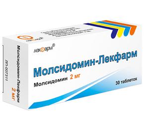 Молсидомин-лекфарм таб 2мг №30 (Молсидомин)