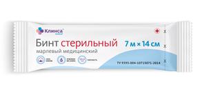 Бинт марл. стер. 0,14мх7,0м инд.уп. /клинса/