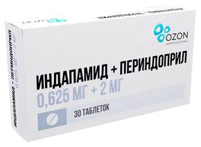 Индапамид + Периндоприл таб 0,625мг + 2мг №30 /озон/ (Индапамид + Периндоприл)