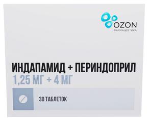 Индапамид + Периндоприл таб 1,25мг + 4мг №30 /озон/ (Индапамид + Периндоприл)