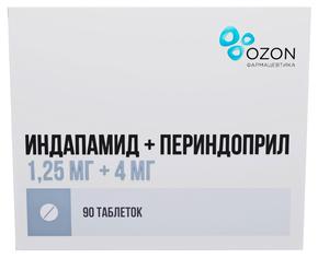 Индапамид + Периндоприл таб 1,25мг + 4мг №90 /озон/ (Индапамид + Периндоприл)