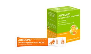 АЛЕСОРБ Энтеросорбент гель эрциг д/вн.прим. с янтарной кислотой вкус апельсина 10г стики №18