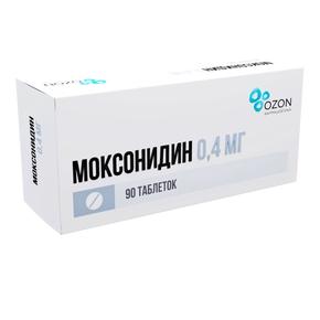 Моксонидин таб п/об/пл 0,4мг №90 /озон/ (Моксонидин)