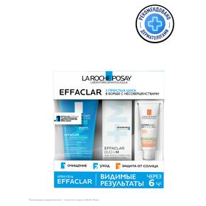 LA ROCHE-POSAY Эфаклар набор гель очищающий 50мл + дуо + м крем-гель корректирующий 15мл + антгелиос uvmune флюид тонирующий spf50 +  3мл (ЛЯ РОШ-ПОЗЕ)