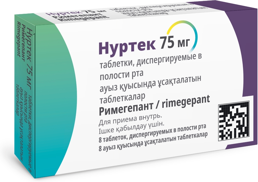 Нуртек таб дисперг. 75мг №8 (Римегепант)