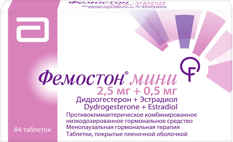 Фемостон мини таб п/об/пл 2,5мг + 0,5мг №84 (Дидрогестерон + Эстрадиол)