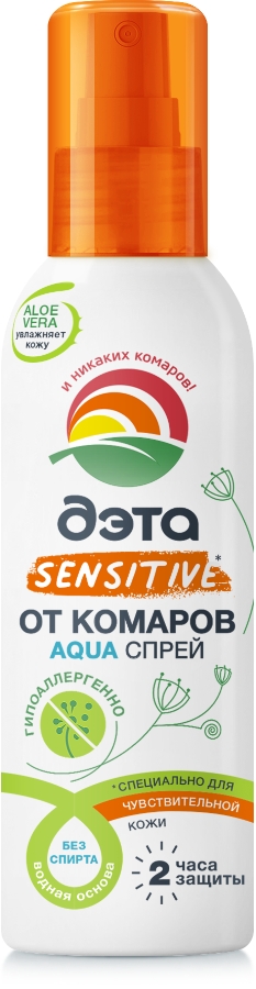 ДЭТА Аква спрей от комаров для взрослых и детей с 9мес. для чувствительной кожи 100мл