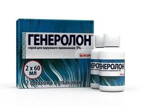 Генеролон спрей д/наруж.прим. 5% 60мл фл №2 (Миноксидил)