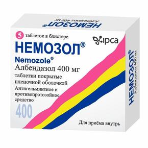 Немозол таб п/об/пл 400мг №5 (Албендазол)