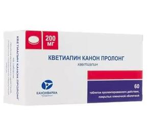 Кветиапин канон пролонг таб п/об/пл пролонг. 200мг №60 (Кветиапин)