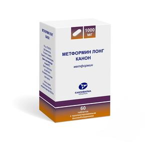Метформин лонг канон таб пролонг. высв. 1000мг №60 (Метформин)
