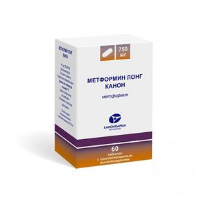 Метформин лонг канон таб пролонг. высв. 750мг №60 (Метформин)