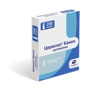 Цересил канон р-р д/и/в/в/в/м 250мг/мл 4мл амп №5 (Цитиколин)