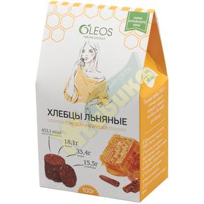 ОЛЕОС хлебцы льняные мед/корица 100г