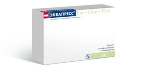 Эквапресс капс. с модиф. высв. 5мг + 1,5мг + 10мг №28 (Амлодипин + Индапамид + Лизиноприл)