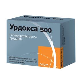 Урдокса 500 таб п/об/пл 500мг №100 (Урсодезоксихолевая кислота)