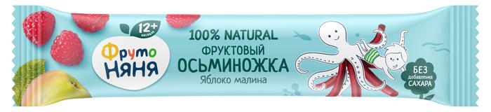 Изображение товара ФРУТОНЯНЯ фруктовый осьминожка 16г яблоко/малина 12 + мес