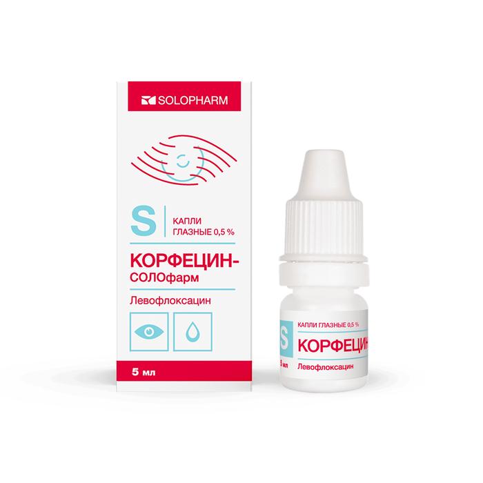 Изображение товара Корфецин-солофарм капли глазные 0,5% 5мл для лечения инфекций глаза