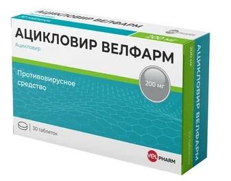 Изображение товара Ацикловир велфарм таблетки 200мг для лечения герпеса