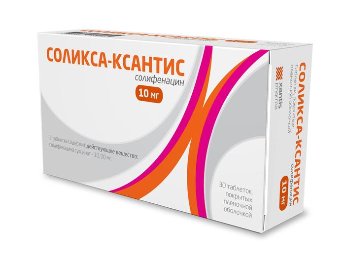 Изображение товара Соликса-ксантис таб п/об/пл 10мг №30 (Солифенацин)