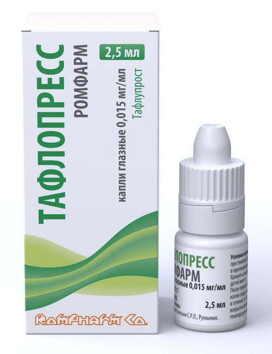 Изображение товара Тафлопресс ромфарм капли глазные 0,015мг/мл 2,5мл фл (Тафлупрост)