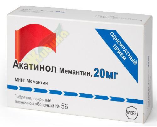 Изображение товара Акатинол мемантин таблетки 20 мг №56 при деменции альцгеймеровского типа