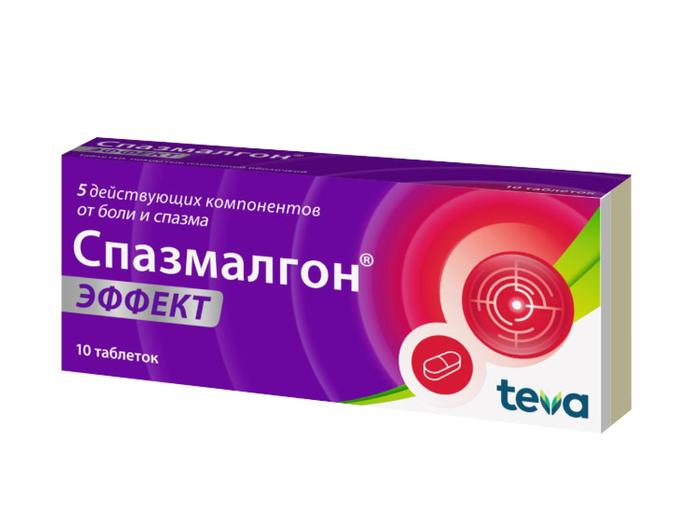 Изображение товара Спазмалгон эффект таб/п/об/пл №10 (Дротаверин + Кофеин + Напроксен + Парацетамол + Фенирамин)