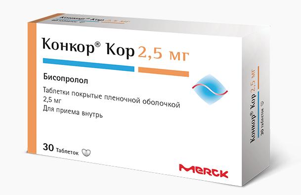 Изображение товара Конкор Кор 2,5 мг №30 таблетки для лечения сердечно-сосудистых заболеваний