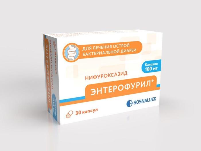 Изображение товара Энтерофурил капс. 100мг №30 (Нифуроксазид)