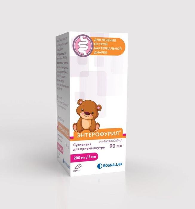 Изображение товара Энтерофурил суспендия 200 мг/5 мл 90 мл для лечения диареи у детей и взрослых