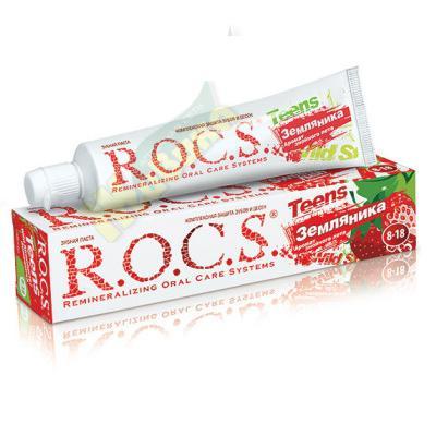 Изображение товара Зубная паста Рокс Земляника для школьников 74 мл эффективная защита