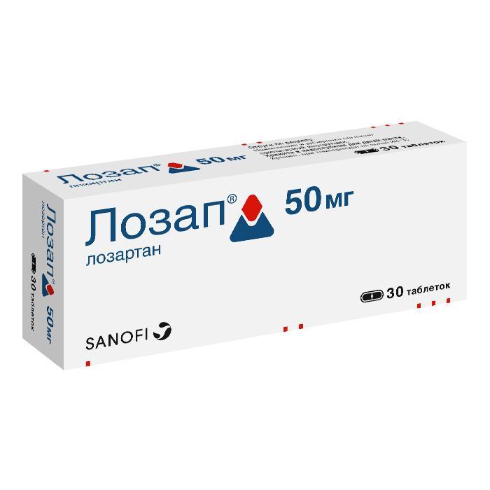 Изображение товара Лозап таб п/об/пл 50мг №30 - Лекарственный препарат для снижения давления