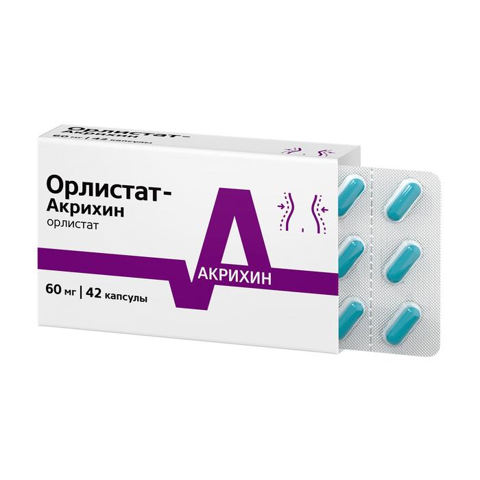 Изображение товара Орлистат-акрихин капс. 60мг №42 (Орлистат)