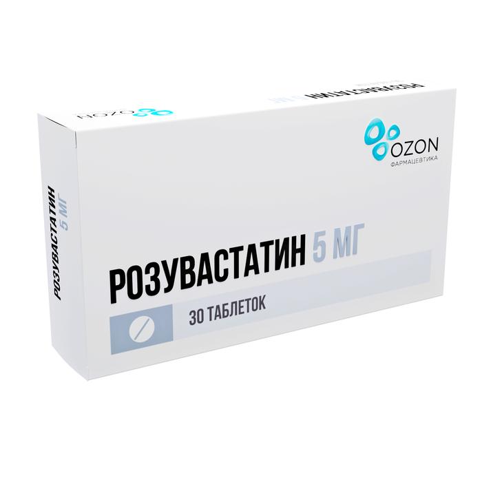 Изображение товара Розувастатин таб п/об/пл 5мг №30 /озон/ (Розувастатин)