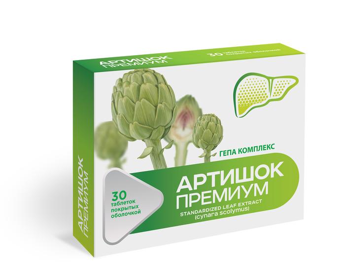 Изображение товара АРТИШОК ПРЕМИУМ Гепа комплекс таб п/об №30 /квадрат-с/