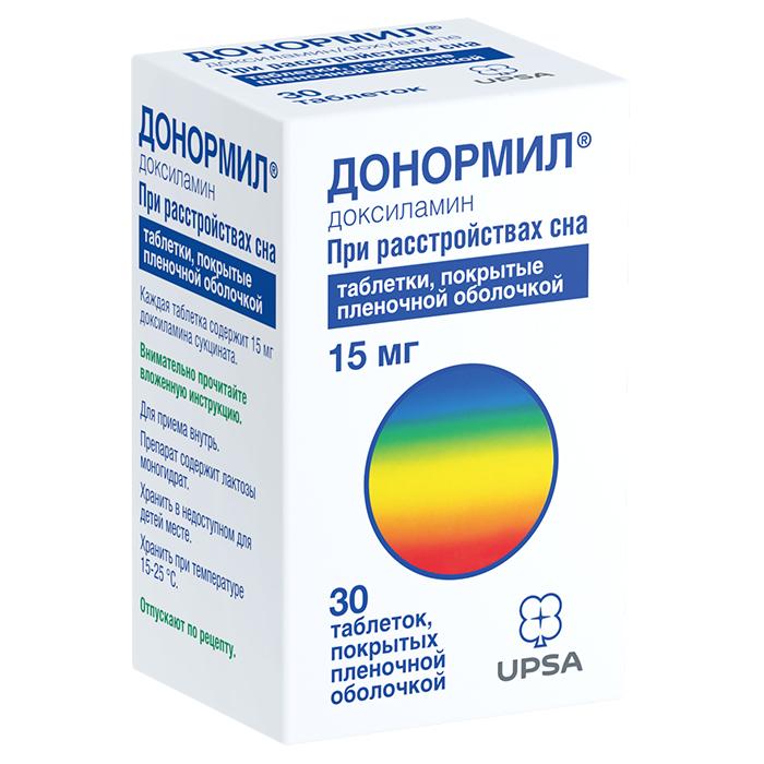 Изображение товара Донормил 15 мг таблетки покрытые оболочкой №30 для нормализации сна